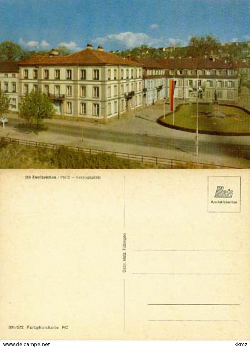 AK Zweibrücken-Herzogsplatz, Rathaus, Bismarck-D., Rheinland-Pfalz (801/572 RC) - Zweibruecken