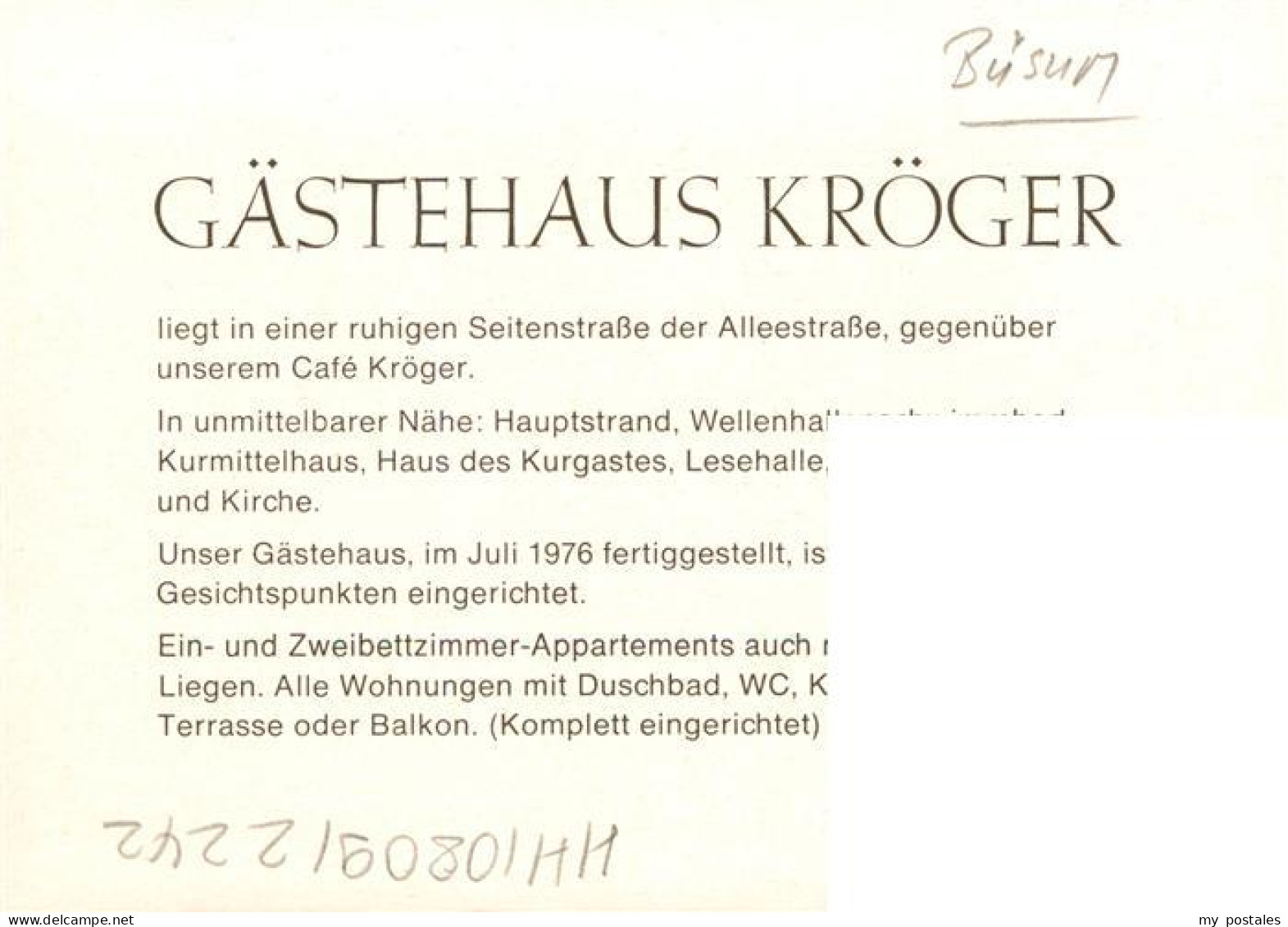 73922978 Buesum_Nordseebad Gaestehaus Kroeger - Buesum