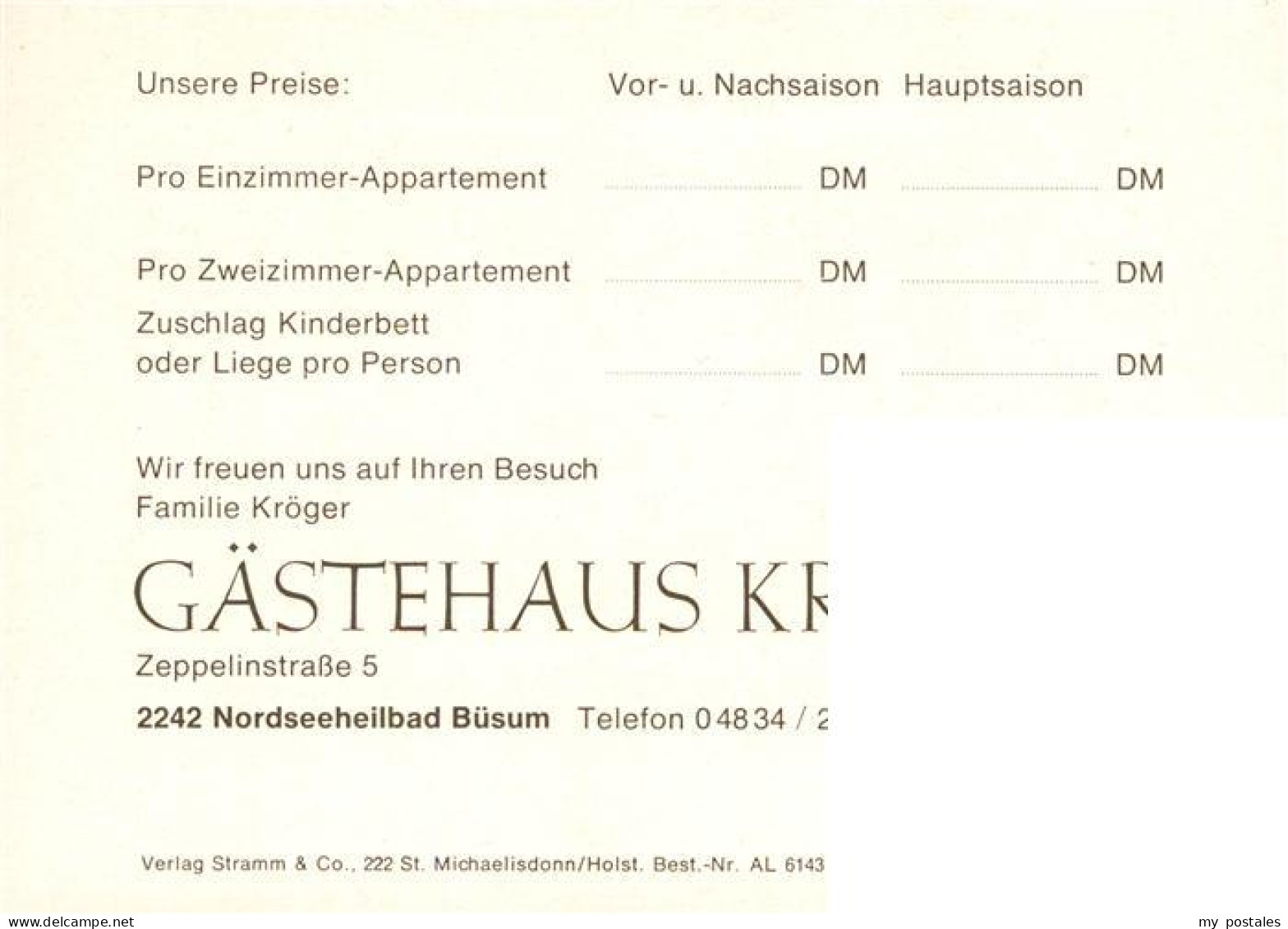 73922973 Buesum_Nordseebad Gaestehaus Kroeger Appartements - Büsum