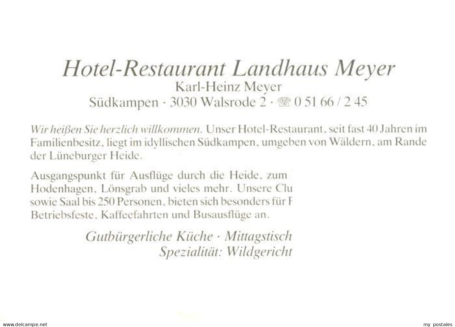 73922901 Suedkampen Hotel Restaurant Landhaus Meyer - Walsrode