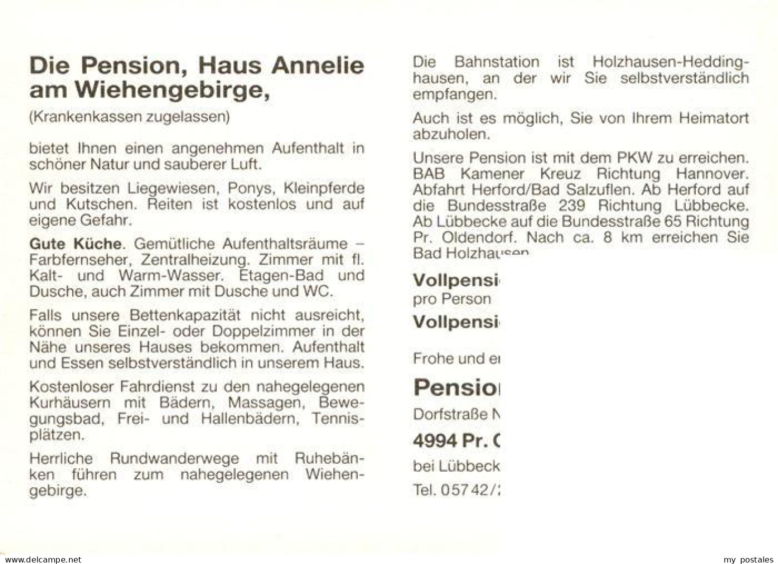 73881662 Bad Holzhausen Luebbecke Preussisch Oldendorf NRW Pension Haus Annelie  - Getmold