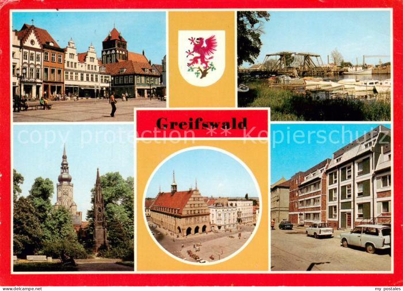 73813996 Greifswald Platz Der Freundschaft Wiecker Bruecke Dom Und Ruebenowdenkm - Greifswald