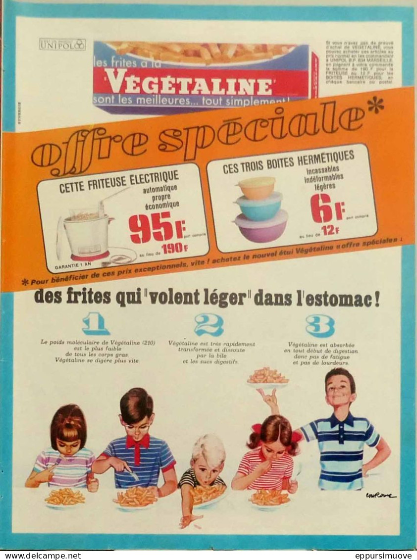 Publicité Papier  VEGETALINE FRITES Juin 1967 FAC 1155 - Pubblicitari