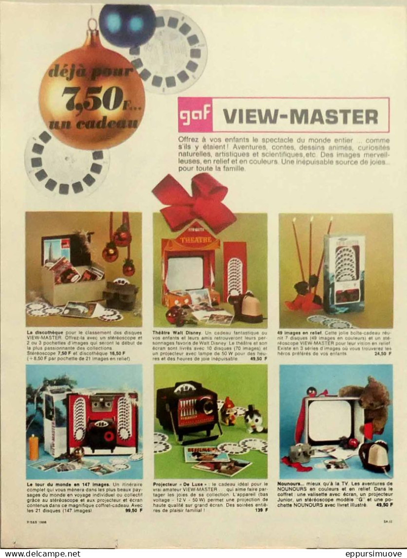 Publicité Papier  VIEW-MASTER Décembre 1967 FAC 1181 - Pubblicitari