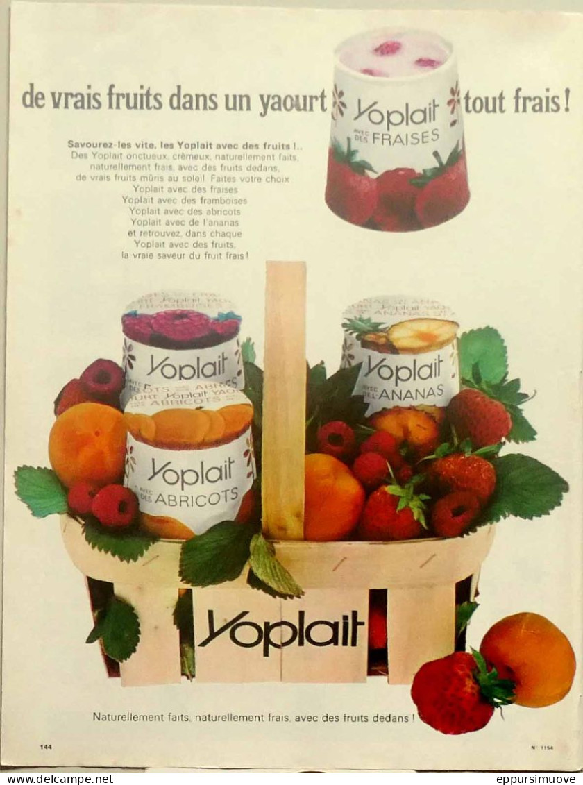 Publicité Papier  YAOURT YOPLAIT Juin 1967 FAC 1154 - Pubblicitari