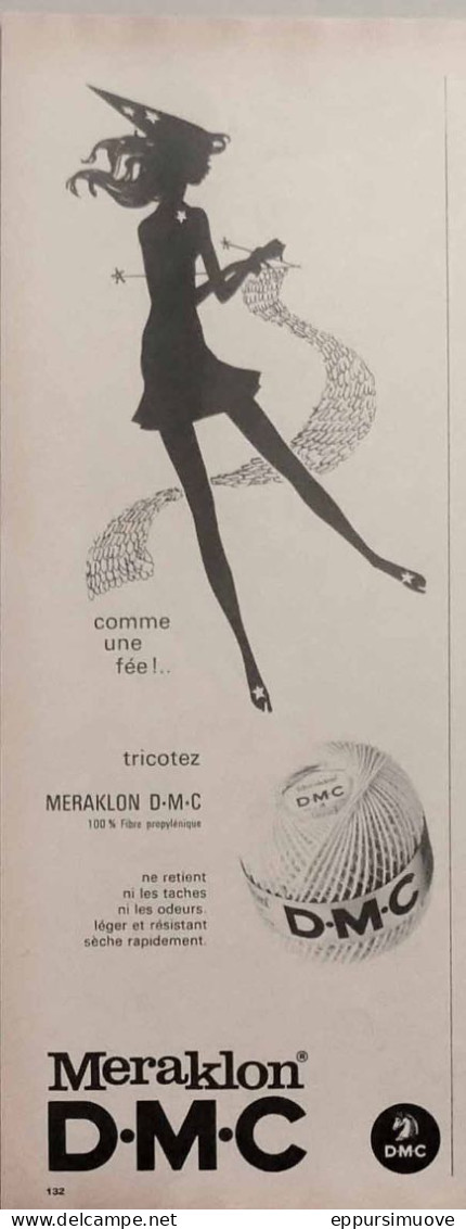 Publicité Papier  LAINE MERAKLON DMC SORCIERE WITCH FEE Mai 1967 FAC 1149 - Pubblicitari