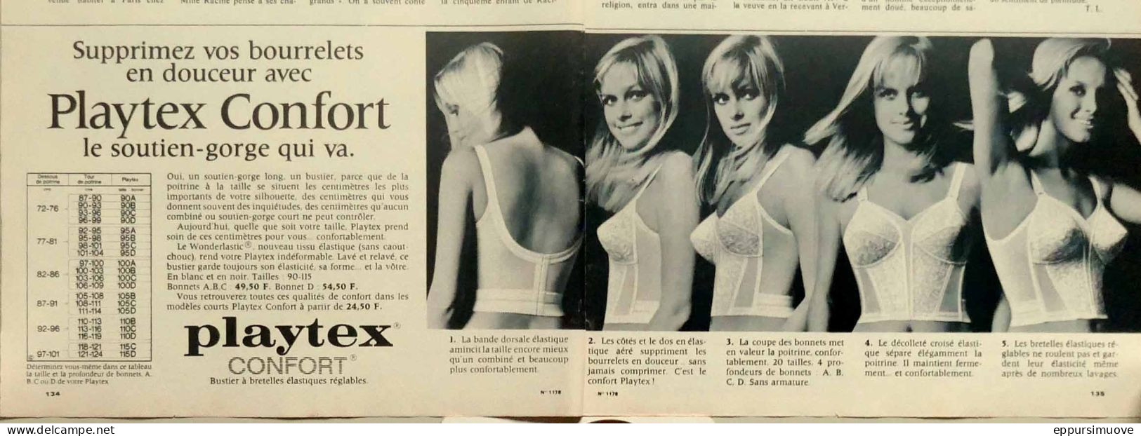 Publicité Papier LINGERIE PLAYTEX Novembre 1967 FAC 1178 - 2 Pages - Pubblicitari