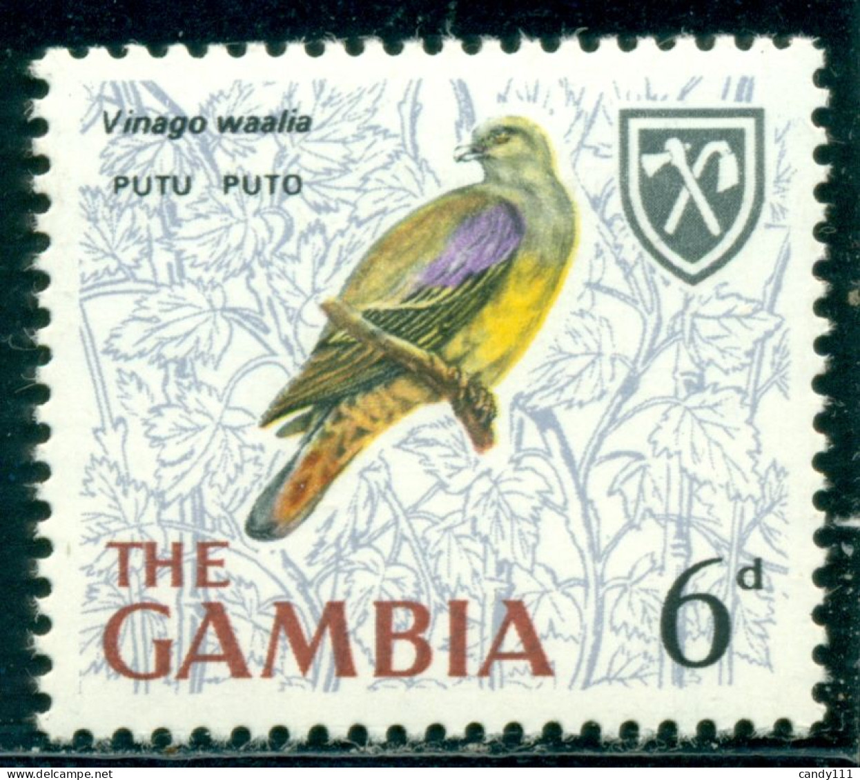 1966 Birds,The Bruce's Green Pigeon (Treron Waalia),Gambia,216,MNH - Pigeons & Columbiformes