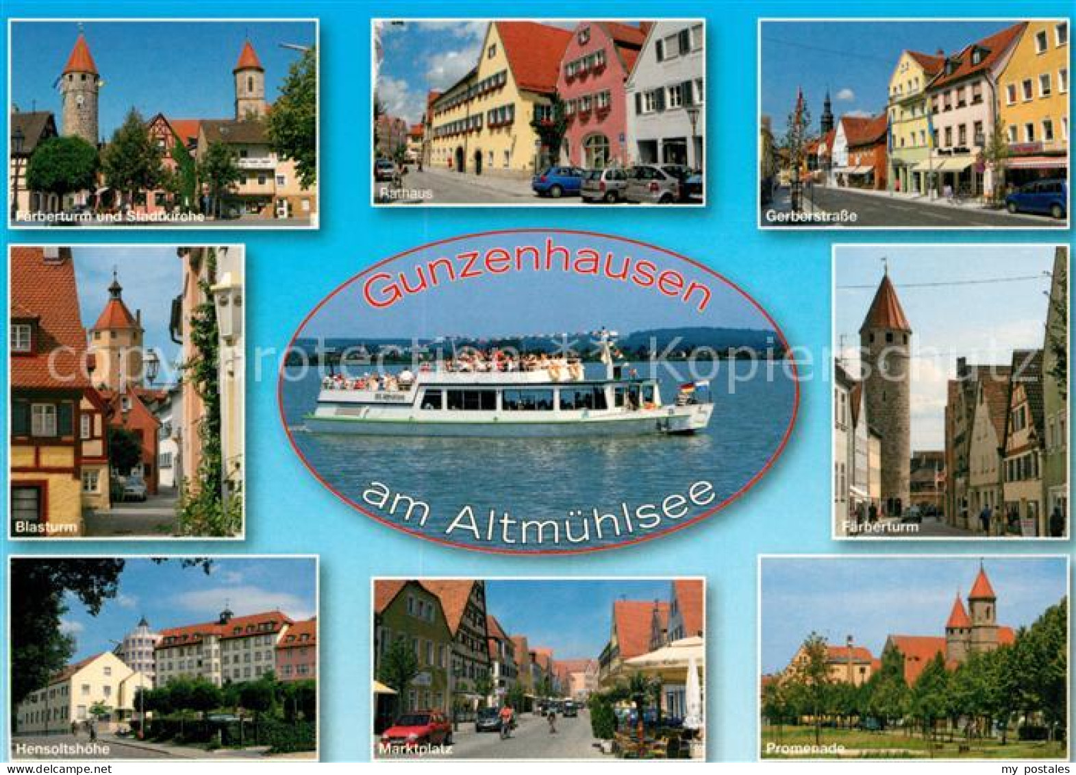 73216124 Gunzenhausen Altmuehlsee Faerberturm Kirche Rathaus Gerberstrasse Blast - Gunzenhausen