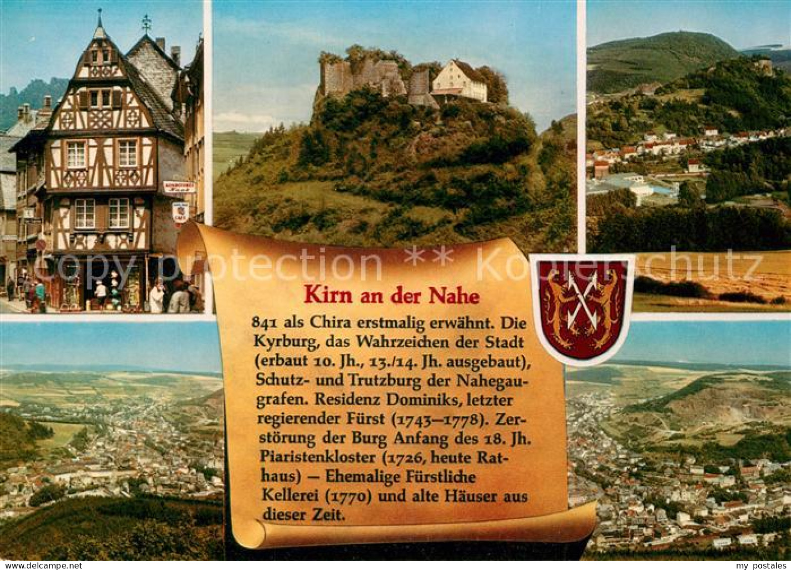 73213915 Kirn Nahe Fachwerkhaus Altstadt Burgruine Landschaftspanorama Chronik W - Kirn