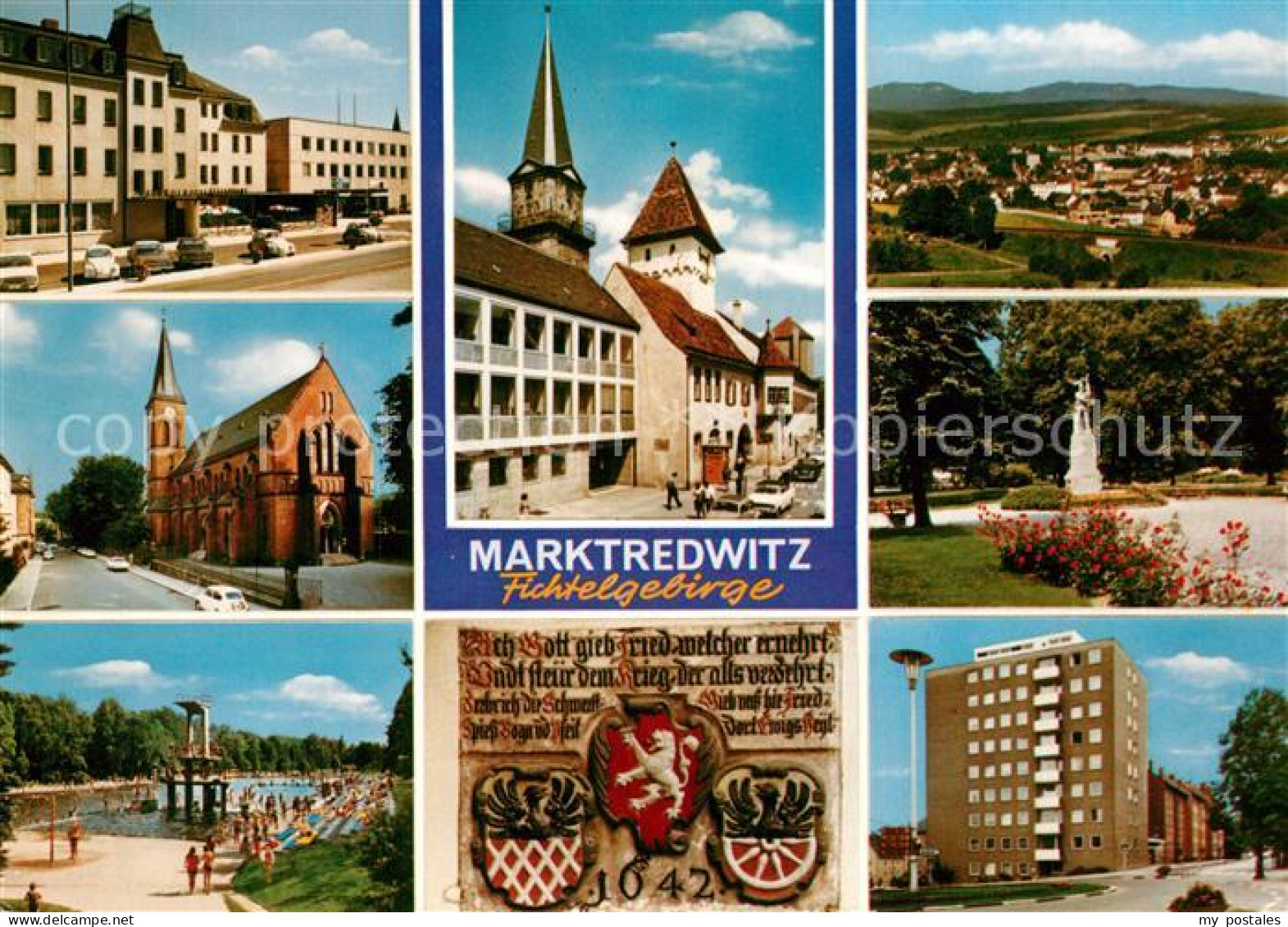 73213716 Marktredwitz Hotel Kirche Rathaus Panorama Park Schwimmbad Hochhaus Mar - Marktredwitz