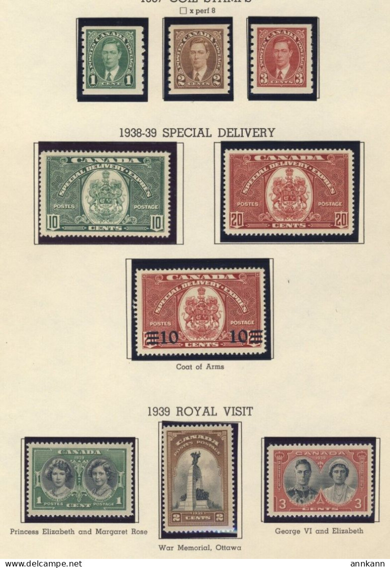 9x Canada Stamps; #238 To 240 #246 To 248 E7-E8-E9 MH VF Guide Value = $104.00 - Nuovi