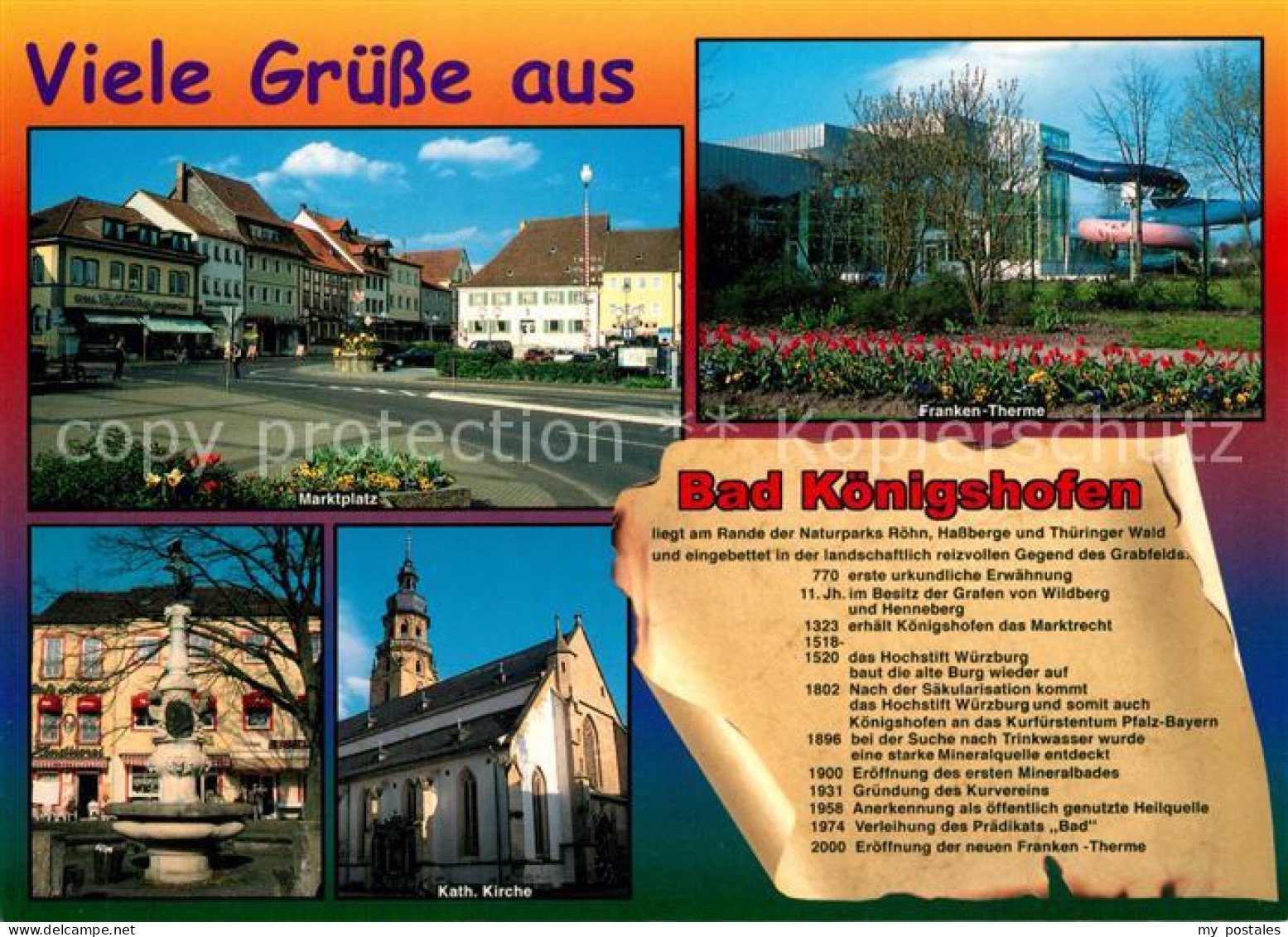 73213155 Bad Koenigshofen Marktplatz Franken-Therme Katholische Kirche  Bad Koen - Bad Koenigshofen