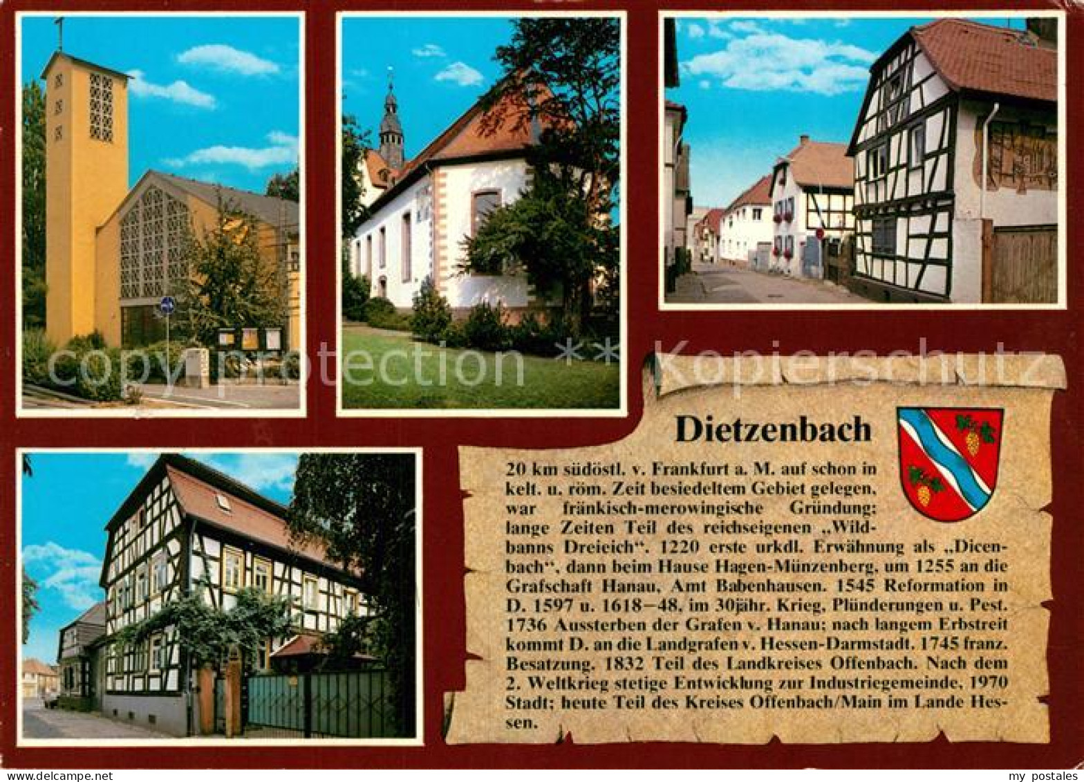 73212779 Dietzenbach St Martinkirche Ev Kirche Schaefergasse Altes Fachwerkhaus  - Dietzenbach