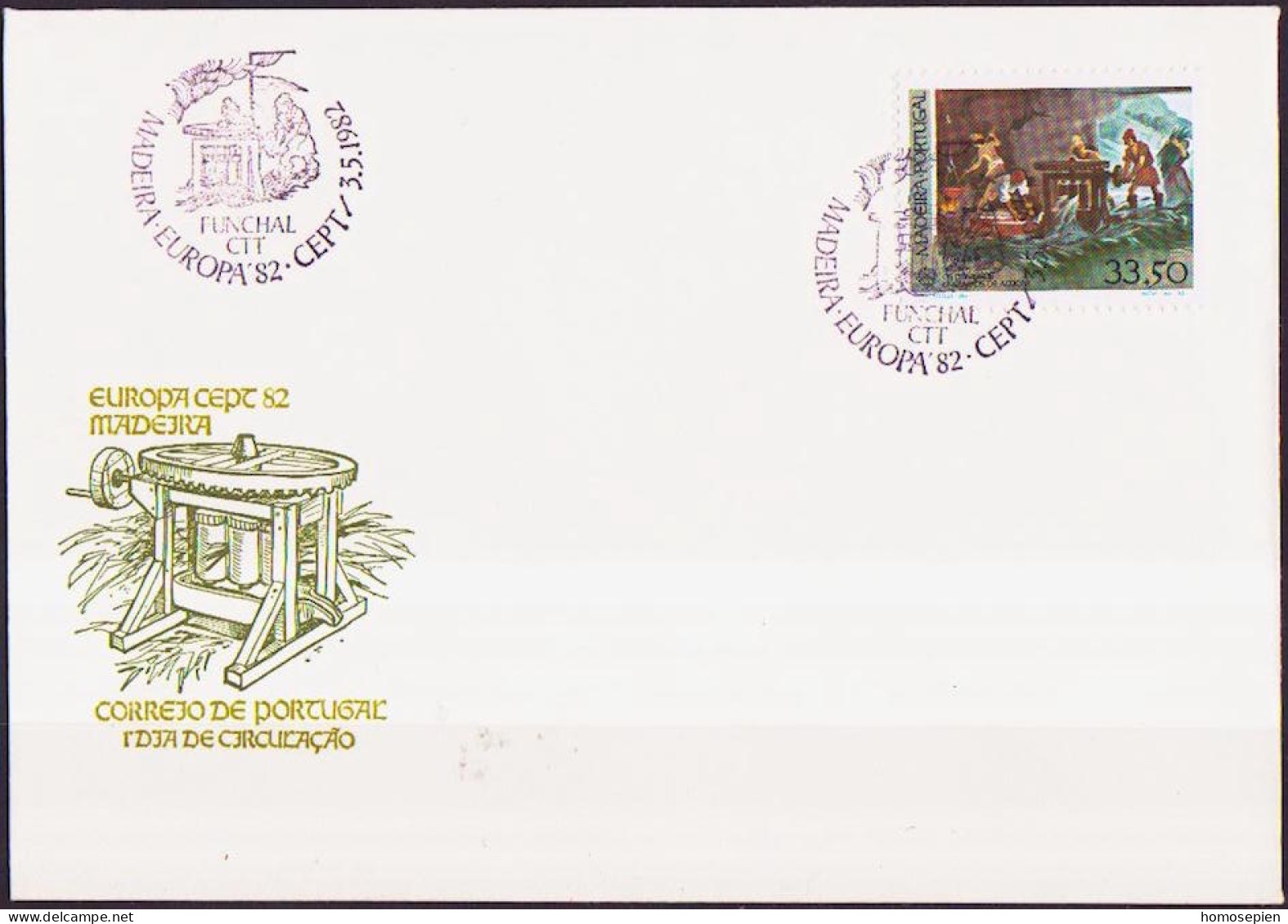 Europa CEPT 1982 Madère - Madeira - Portugal FDC1 Y&T N°82 - Michel N°77 - 33,50e EUROPA - 1982