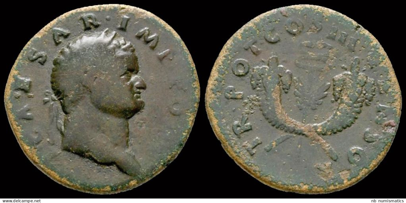 Titus, As Caesar Orichalcum Duponius Winged Caduceus - La Dinastía Flavia (69 / 96)