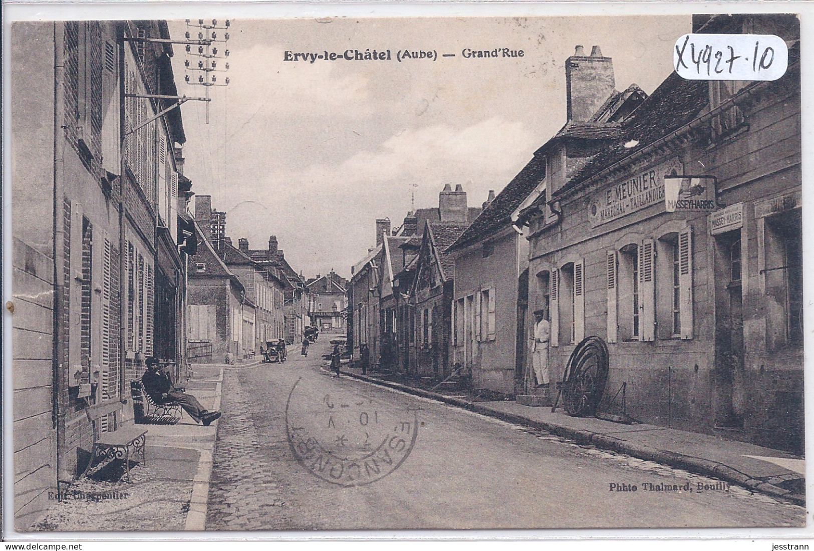 ERVY-LE-CHATEL- GRAND RUE- MAISON MEUNIER- MARECHAL- TAILLANDIER- PUB MASSEY-HARRIS - Ervy-le-Chatel