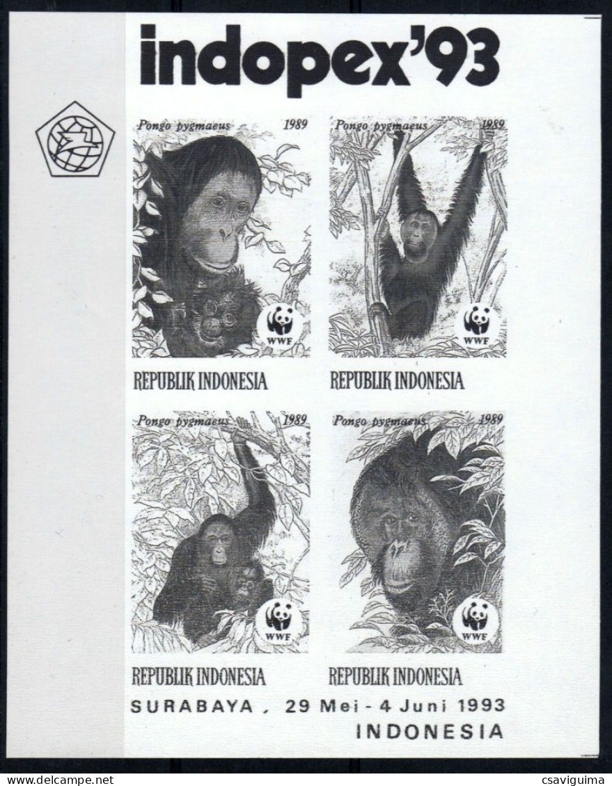 Indonesia (Indonesie) - 1993 - Indopex, Gorillas - Yv ??? - Gorilles