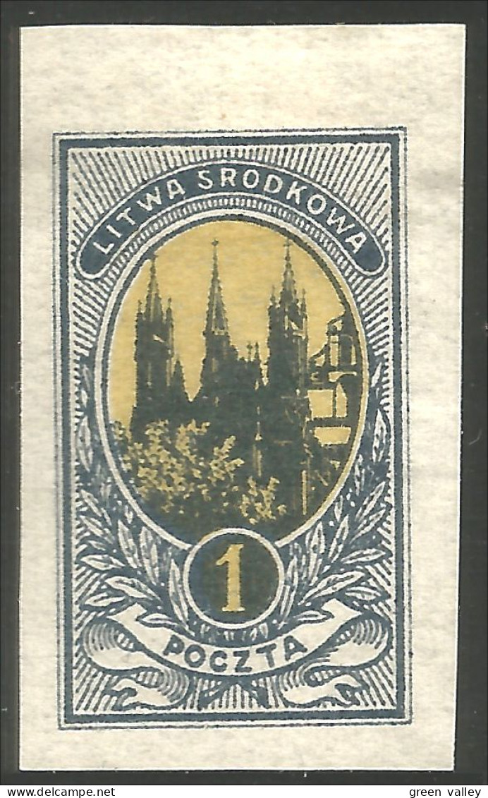 258 Central Lithuania 1921 Eglise Ste Anne Church MH * Neuf (CLI-42) - Iglesias Y Catedrales