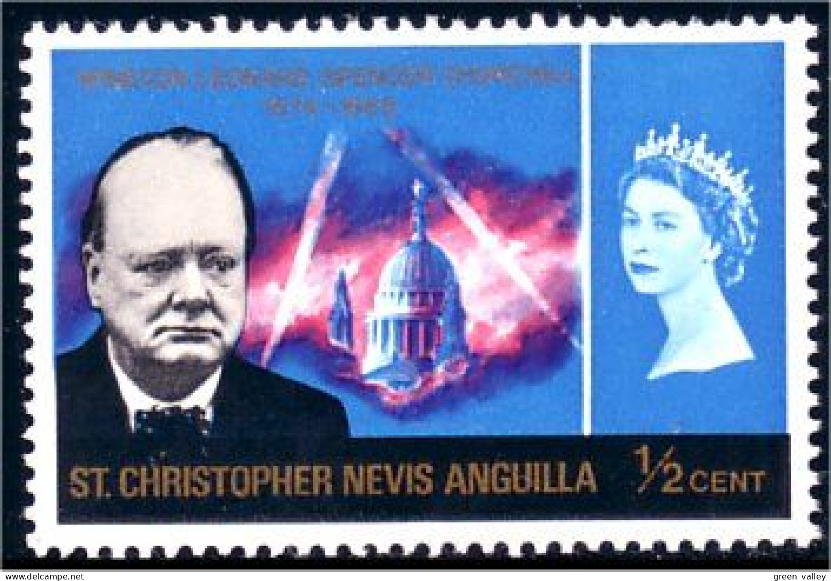 256 Christopher Nevis Churchill MNH ** Neuf SC (CHT-12a) - St.Christopher-Nevis-Anguilla (...-1980)