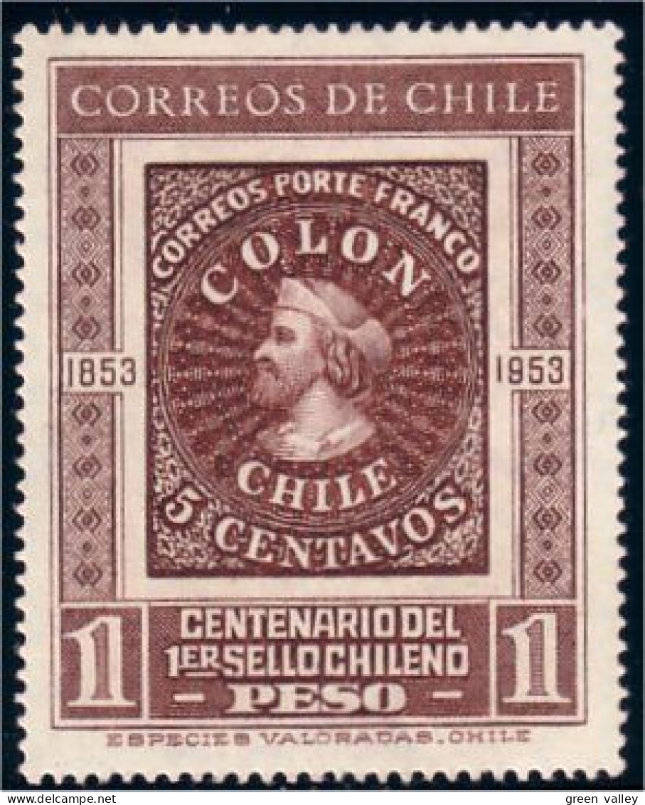 252 Chili Stamp Centenary MH * Neuf (CHL-15) - Timbres Sur Timbres