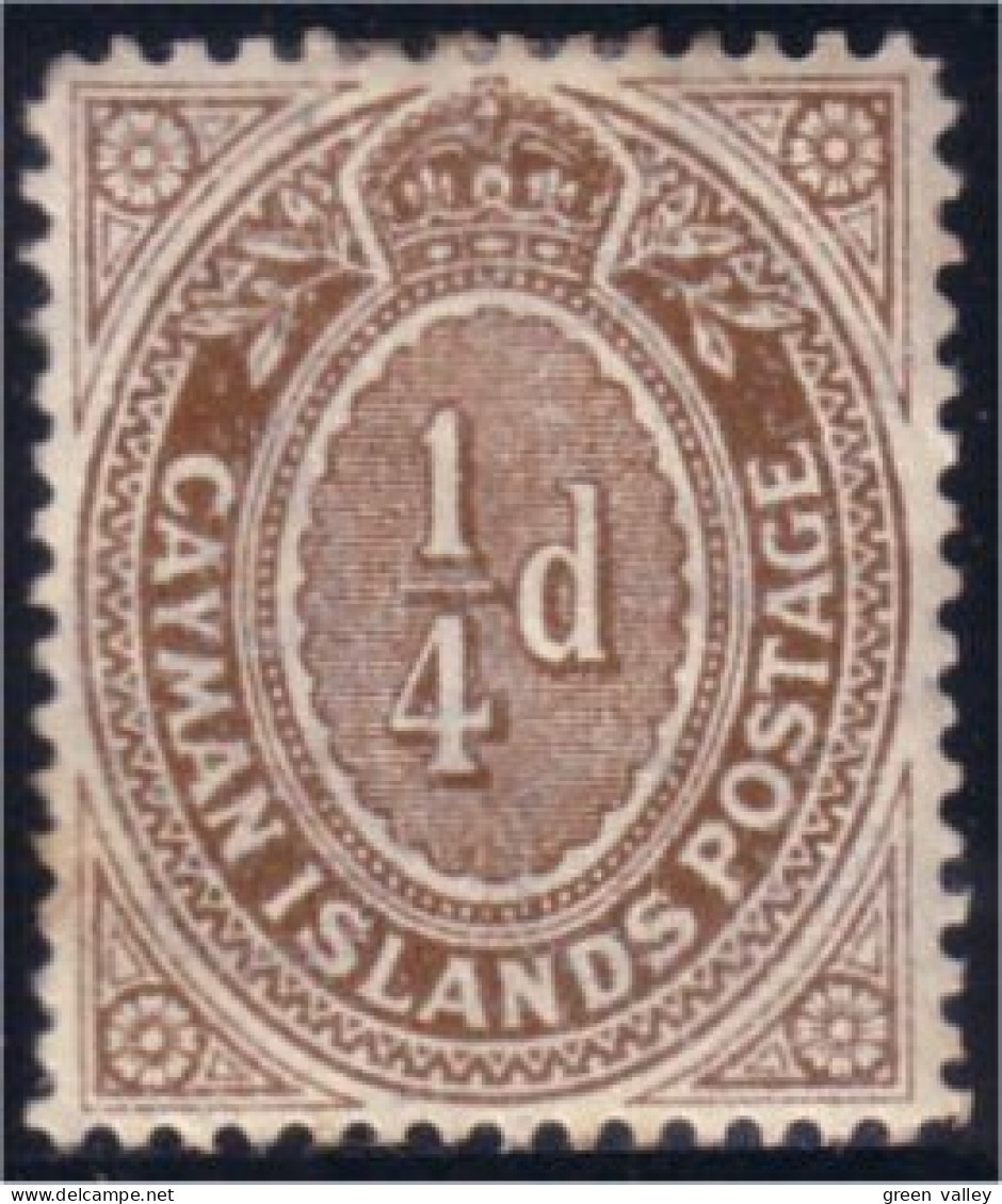 242 Cayman 1/4 D Brown 1908 (CAY-57) - Cayman Islands