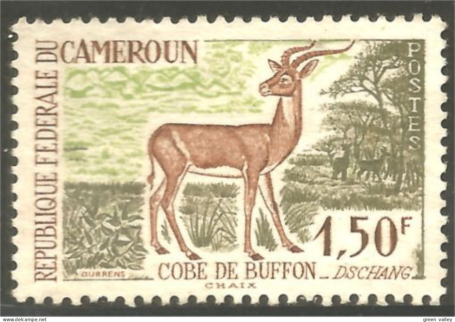236 Cameroun Cobe Buffon Kob Antelope Antilope Gazelle Sans Gomme (CAM-136) - Ongebruikt