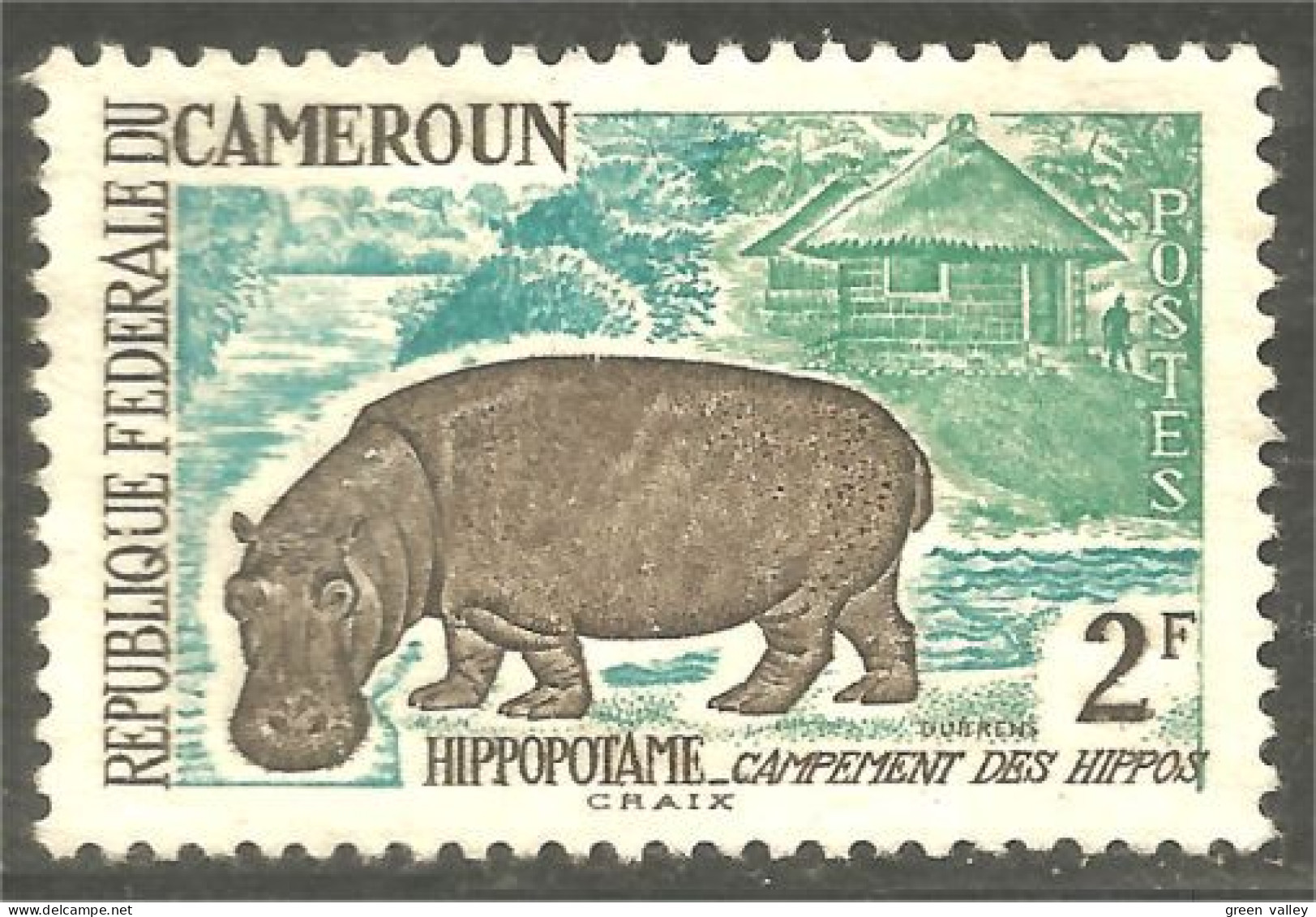 236 Cameroun Hippopotame Hippopotamus Sans Gomme (CAM-140) - Ungebraucht
