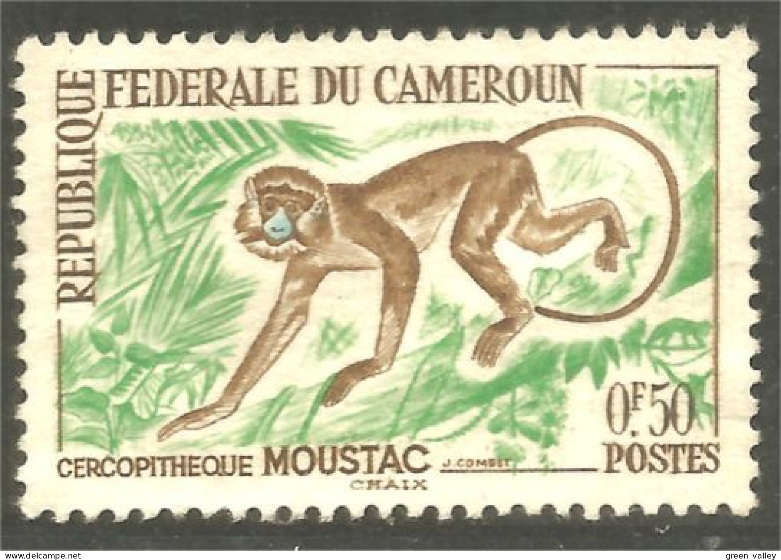 236 Cameroun Singe Ape Monkey Affe Aap Scimmia Mono Sans Gomme (CAM-139) - Singes