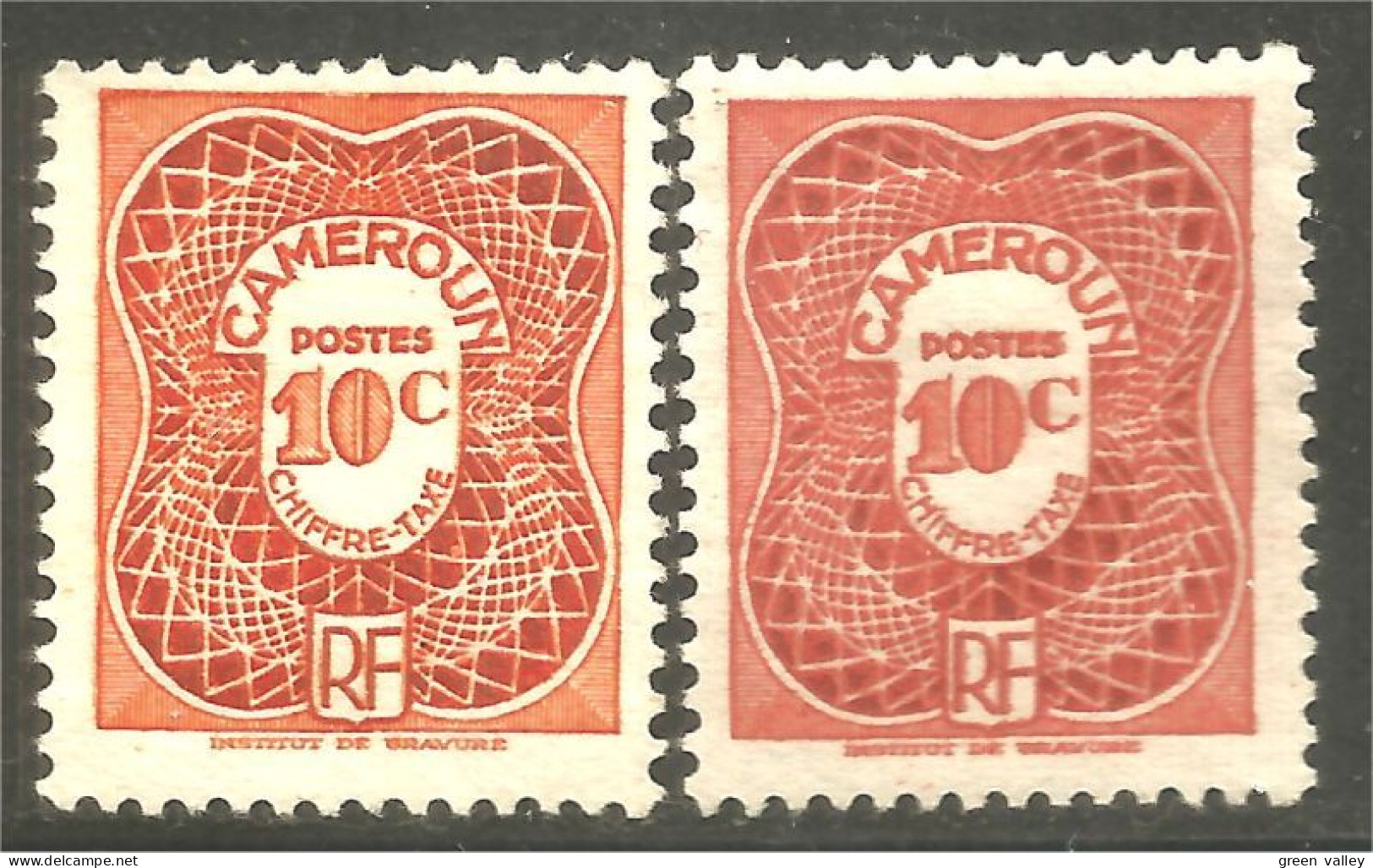 236 Cameroun Timbre-Taxe Postage Due 2 Couleurs Double Impression Sans Gomme (CAM-127) - Neufs