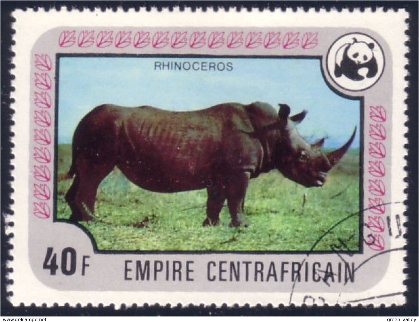 234 Centrafrique Black Rhincéros Rhinoceros Noir WWF (CAF-23) - Rinoceronti