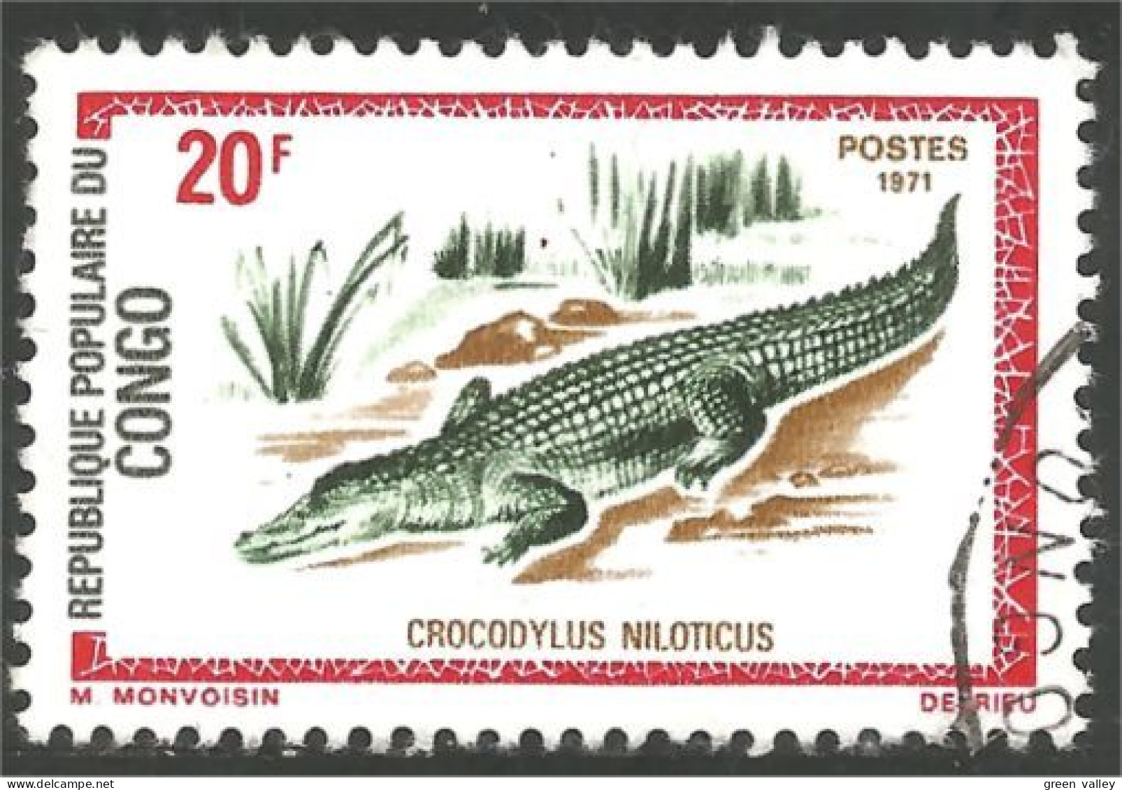 272 Congo Crocodile Krokodil Cocodrilo Coccodrillo (CGO-79a) - Used