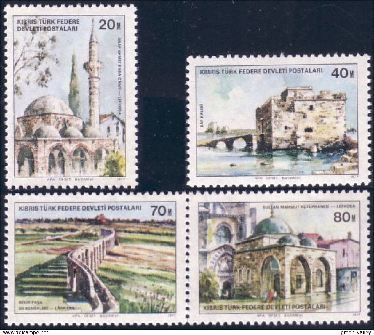 288 Cyprus Monuments Mosque Mosquée Chateau Aqueduc MNH ** Neuf SC (CYT-4d) - Andere & Zonder Classificatie