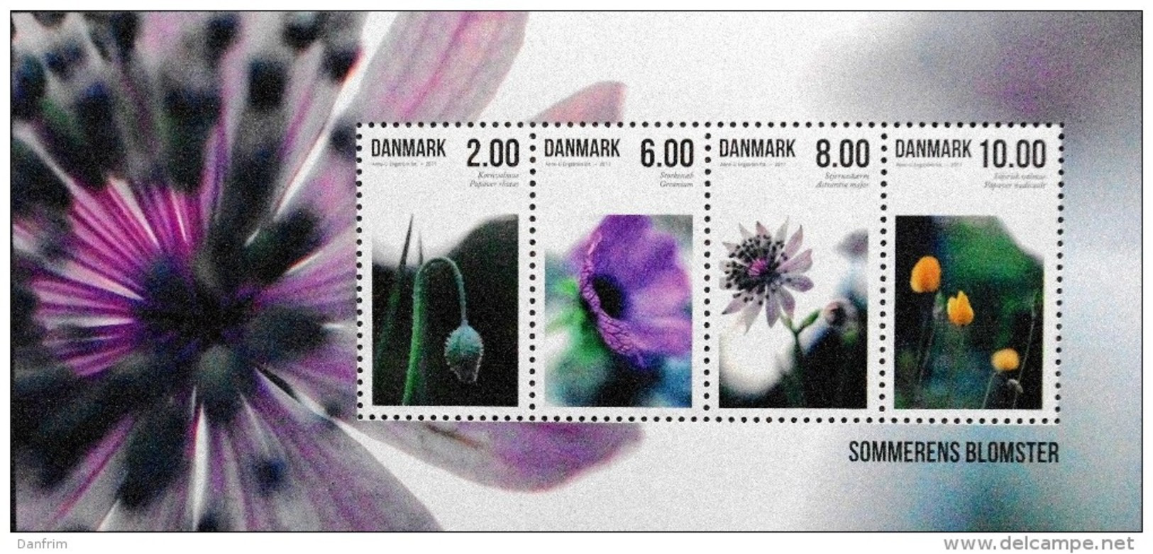 Denmark 2011   Flowers/Blummen Minr.1650-53  Block 43 MNH (**)    ( Lot Mappe ) - Ongebruikt