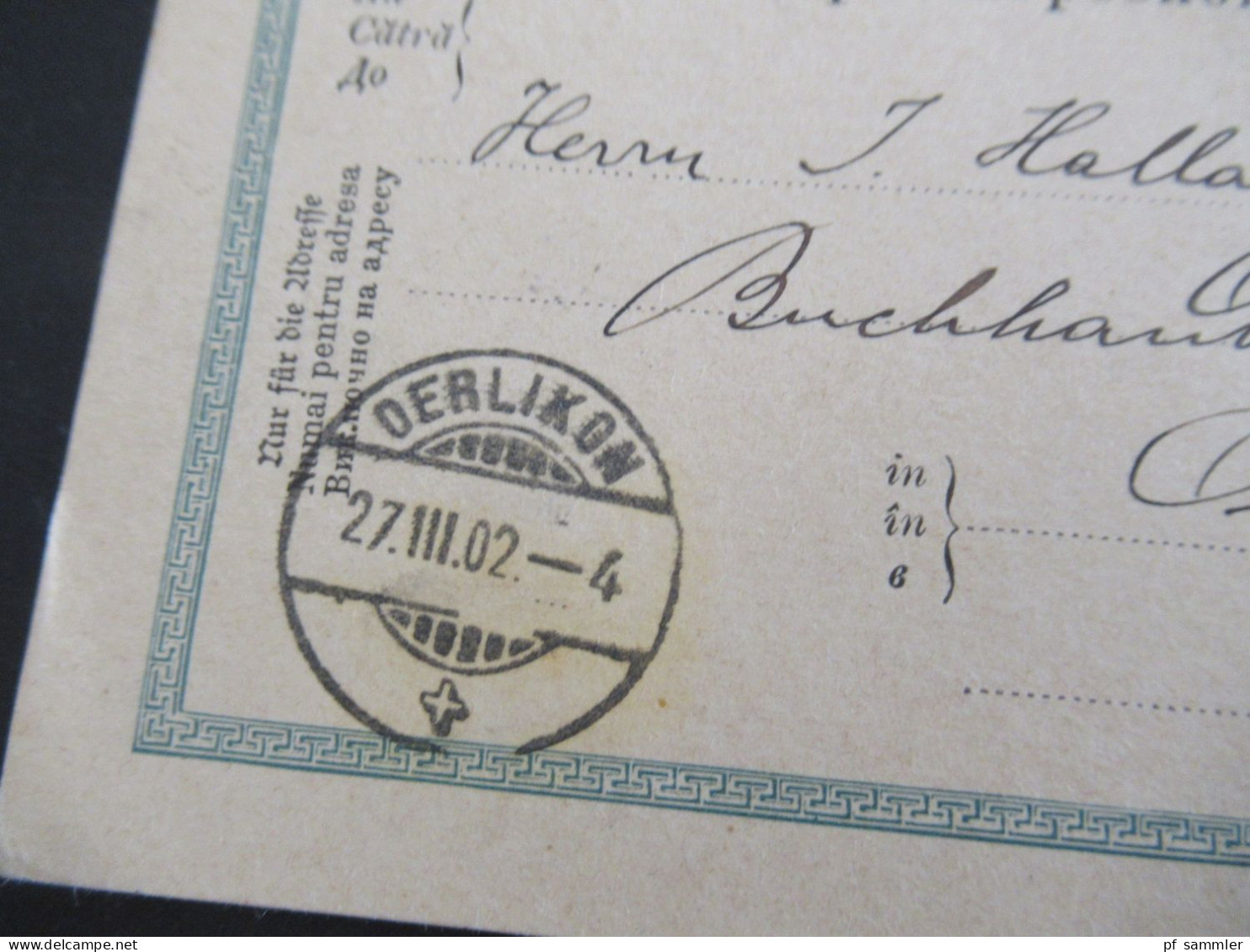 1902 Österreich / Rumänien GA 5 Heller Mit ZuF Deutsch -Rum.-Ruth.) Strichstempel Jakobeny Nach Oerlikon Schweiz - Cartes Postales