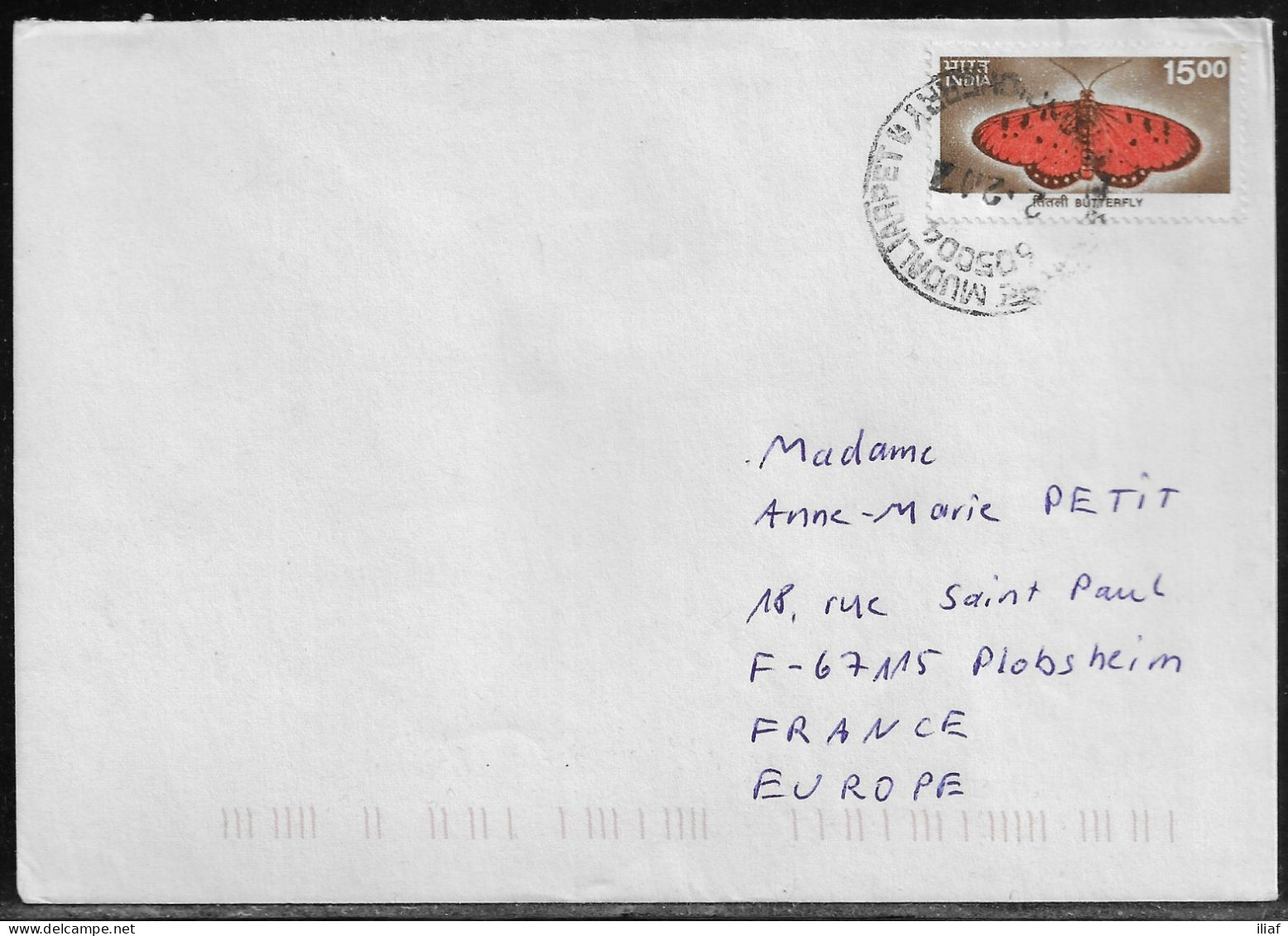 India. Stamps Sc. 1827 On Letter, Sent From Mudaliarpet 2.02.2012 To France. - Cartas & Documentos