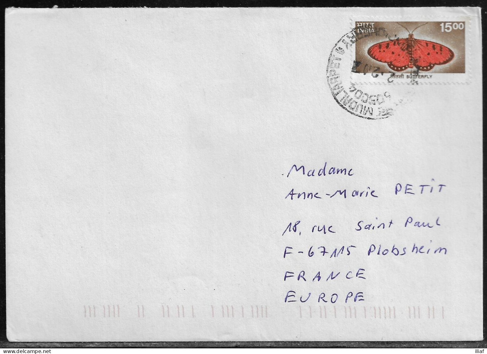 India. Stamps Sc. 1827 On Letter, Sent From Mudaliarpet 2.02.2012 To France. - Brieven En Documenten
