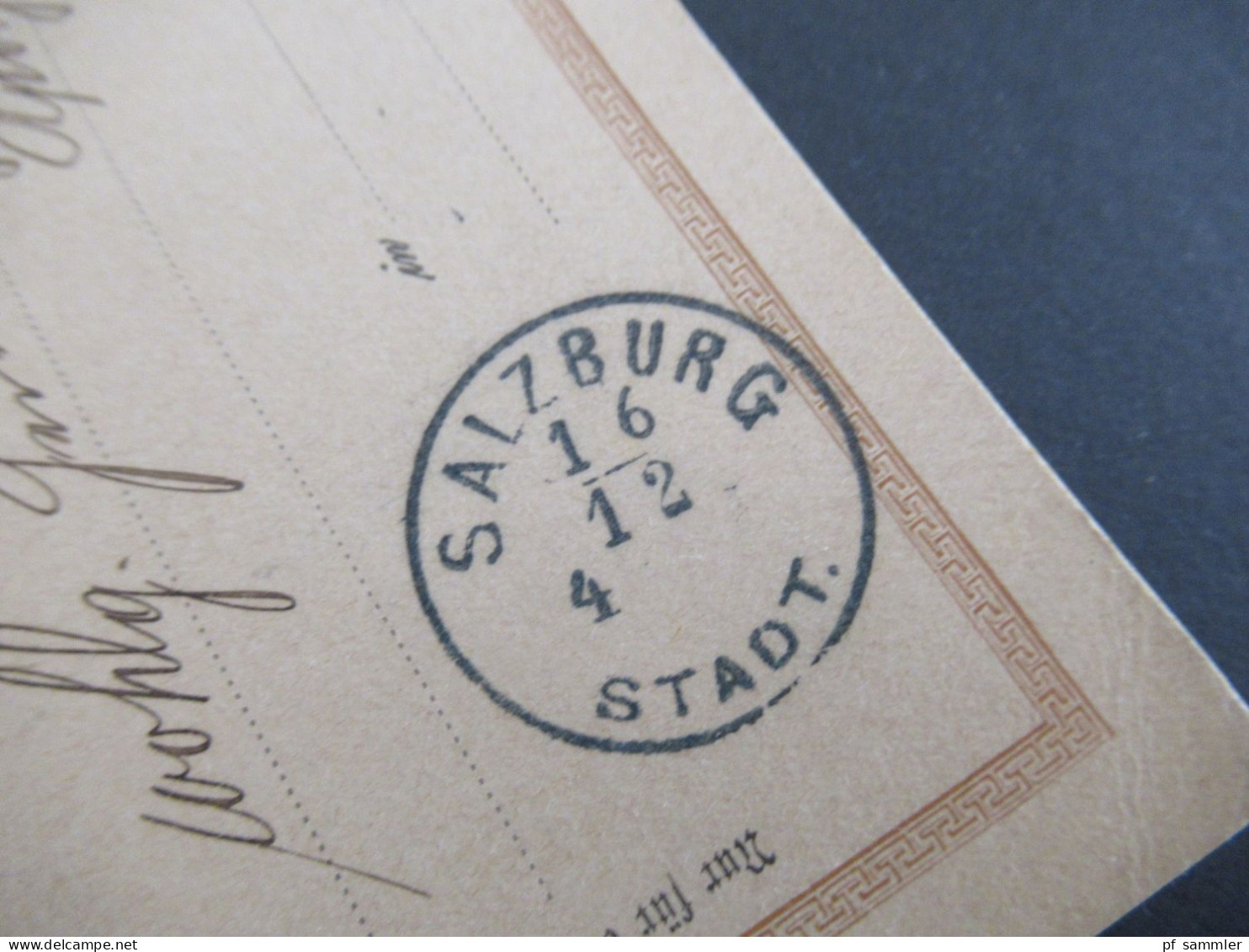 1897 Österreich GA 2 Kreuzer Mit Strichstempel Linz Nach Salzburg Mit K1 Ank. Stempel Salzburg Stadt - Cartes Postales