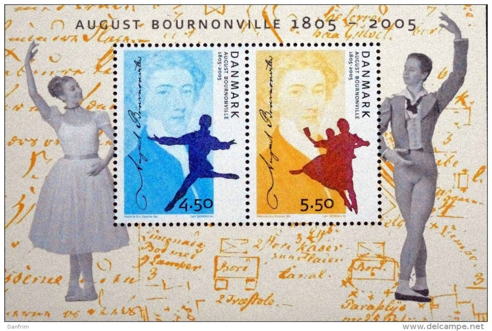 Denmark 2005 August Bournonville Ballet MiNr.1403-04 Block 25 MNH (**)    (lot  Mappe ) - Ungebraucht