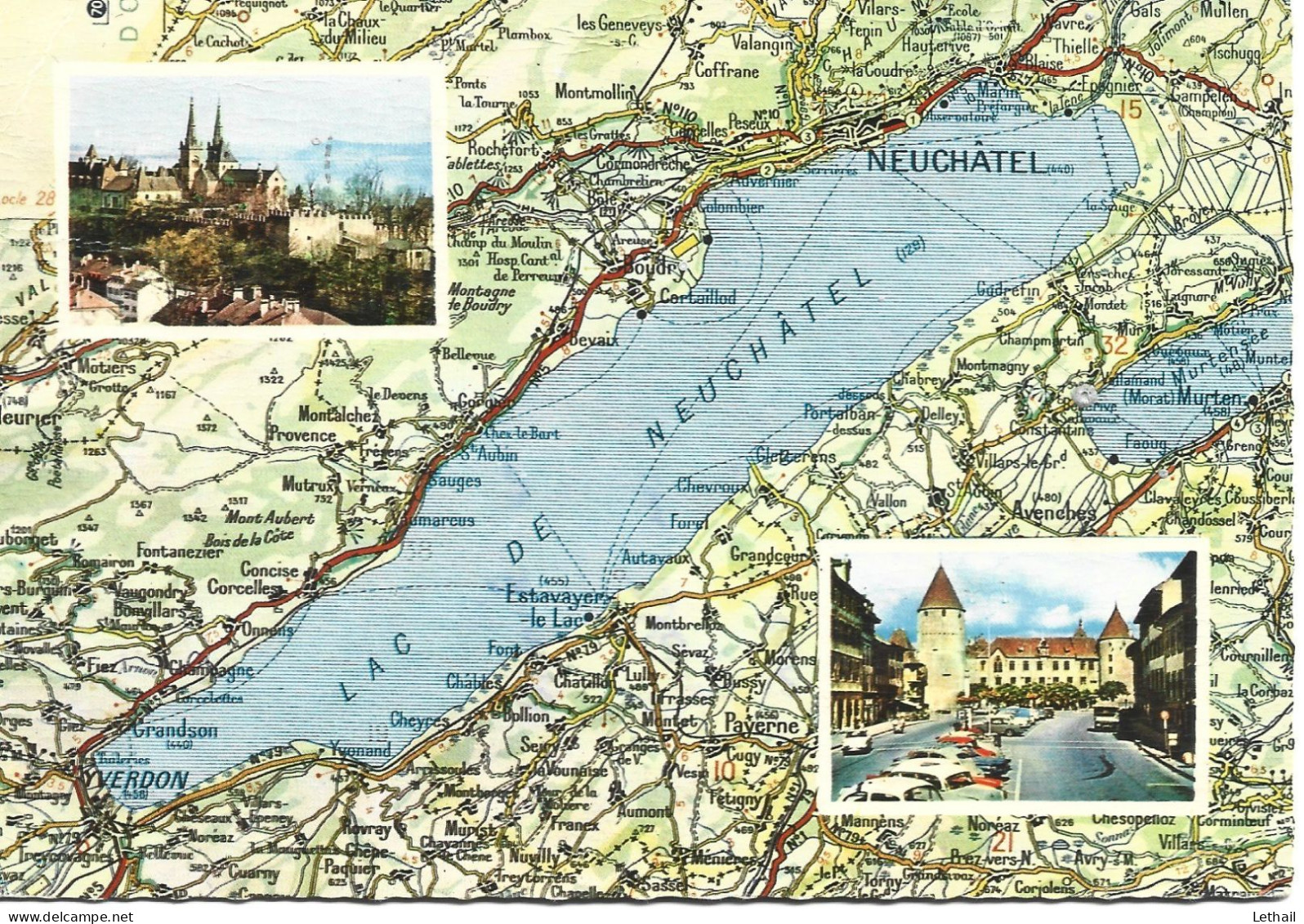 Ref (  18784  )   Carte Du Lac De Neuchatel - Carte Geografiche