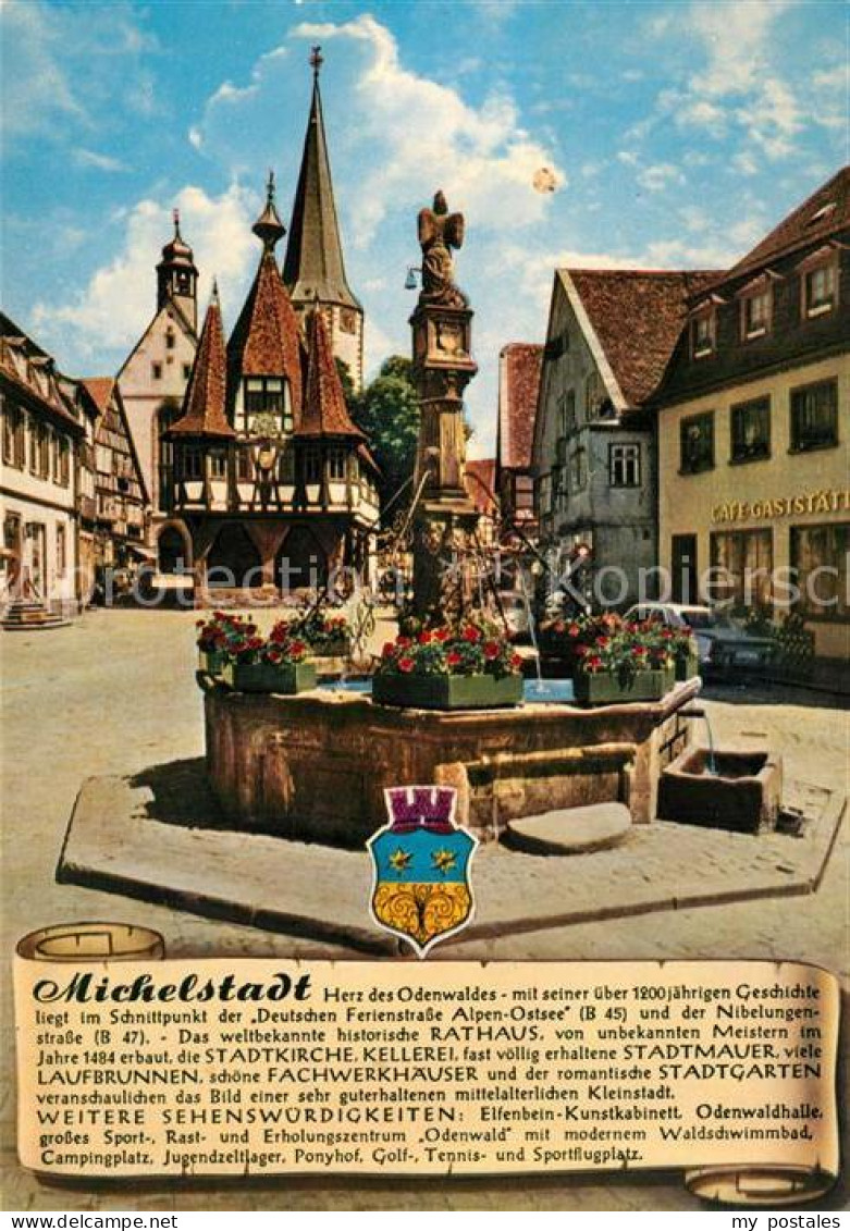 73212763 Michelstadt Stadtkirche Marktbrunnen Michelstadt - Michelstadt