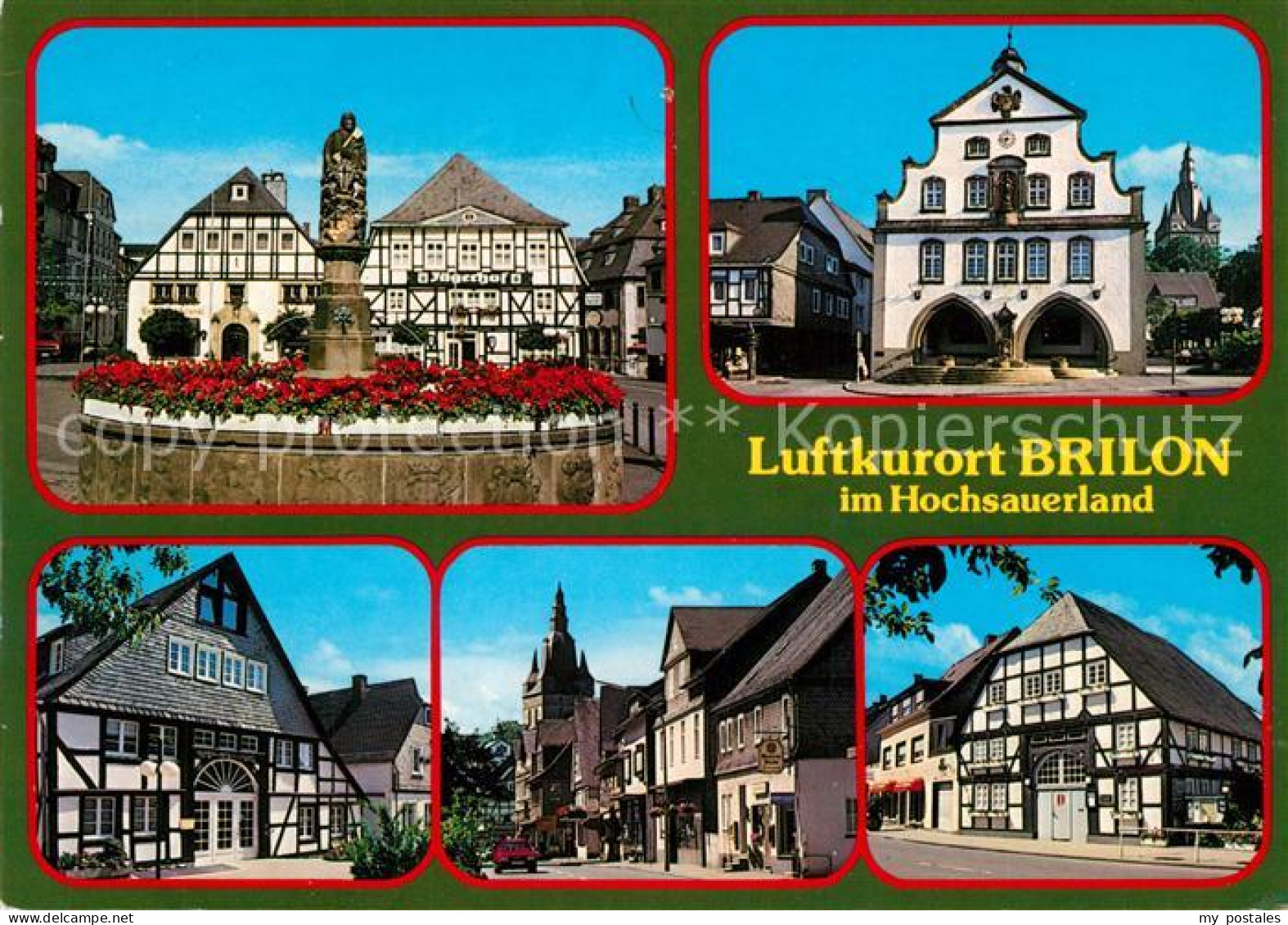 73212735 Brilon Brunnen Jaegerhof Rathaus Fachwerkhaeuser Brilon - Brilon