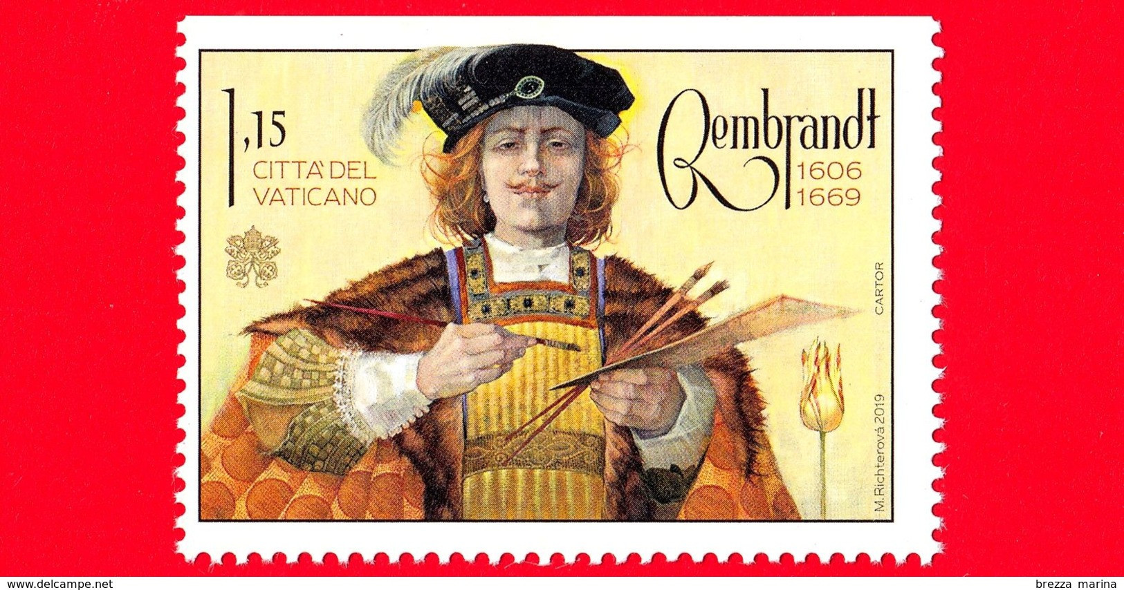 Nuovo - MNH - VATICANO - 2019 - 350 Anni Della Morte Di Rembrandt Van Rijn, Pittore – Ritratto – 1.15 - Unused Stamps