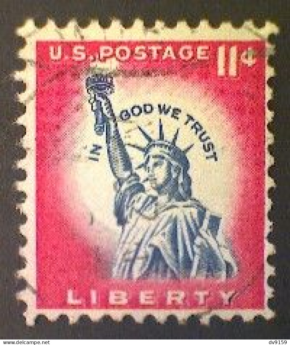 United States, Scott #1044A, Used(o), 1961, Statue Of Liberty, 11¢, Carmine And Blue - Used Stamps