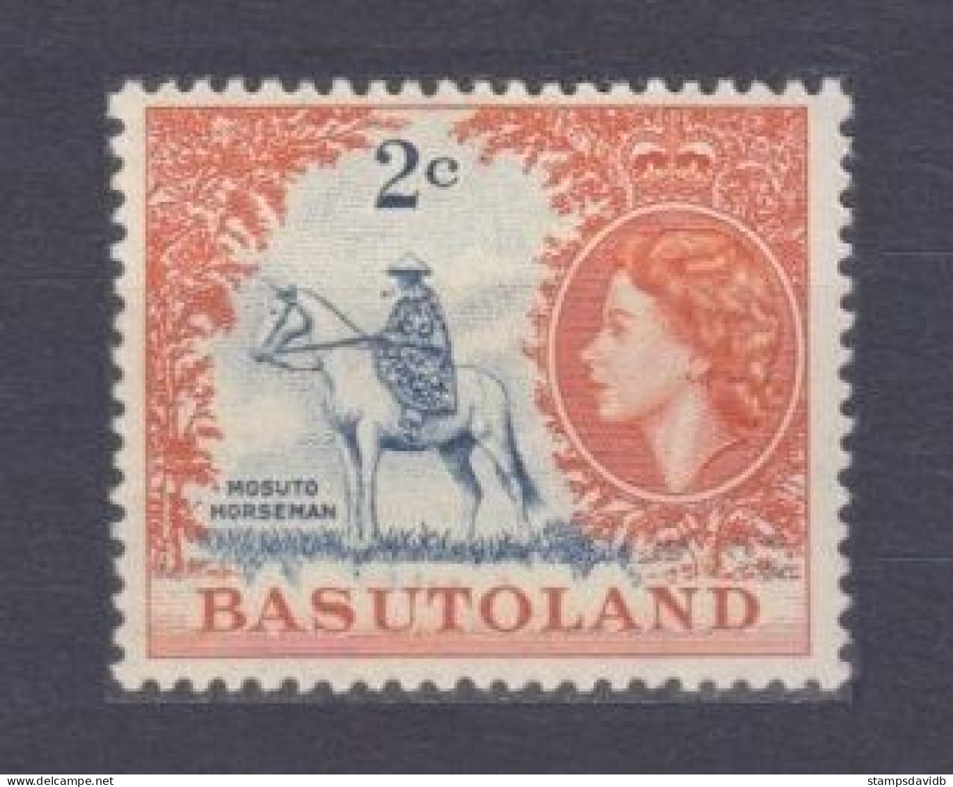 1954 Basutoland 48 Queen Elizabeth II / Horses - 1933-1964 Colonia Británica