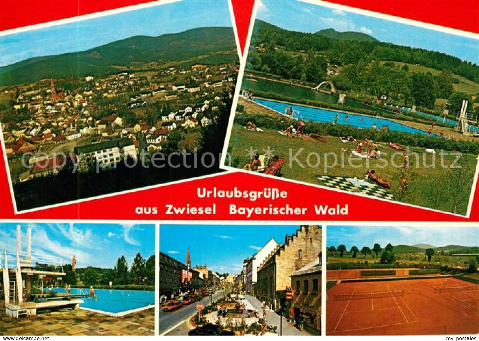 73210566 Zwiesel Niederbayern Panorama Freibad Tennisanlage Innenstadt Zwiesel N - Zwiesel