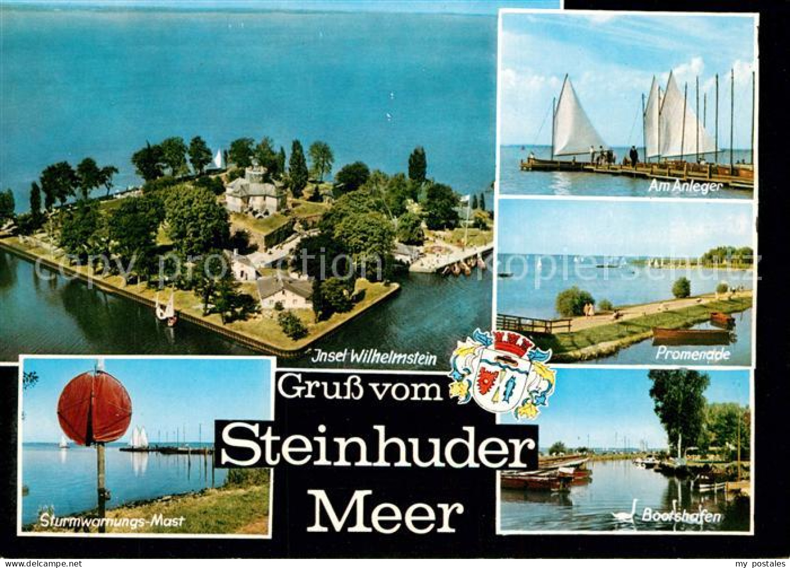 73210492 Steinhuder Meer Insel Wilhelmstein Fliegeraufnahme Sturmwarnungsmast An - Steinhude