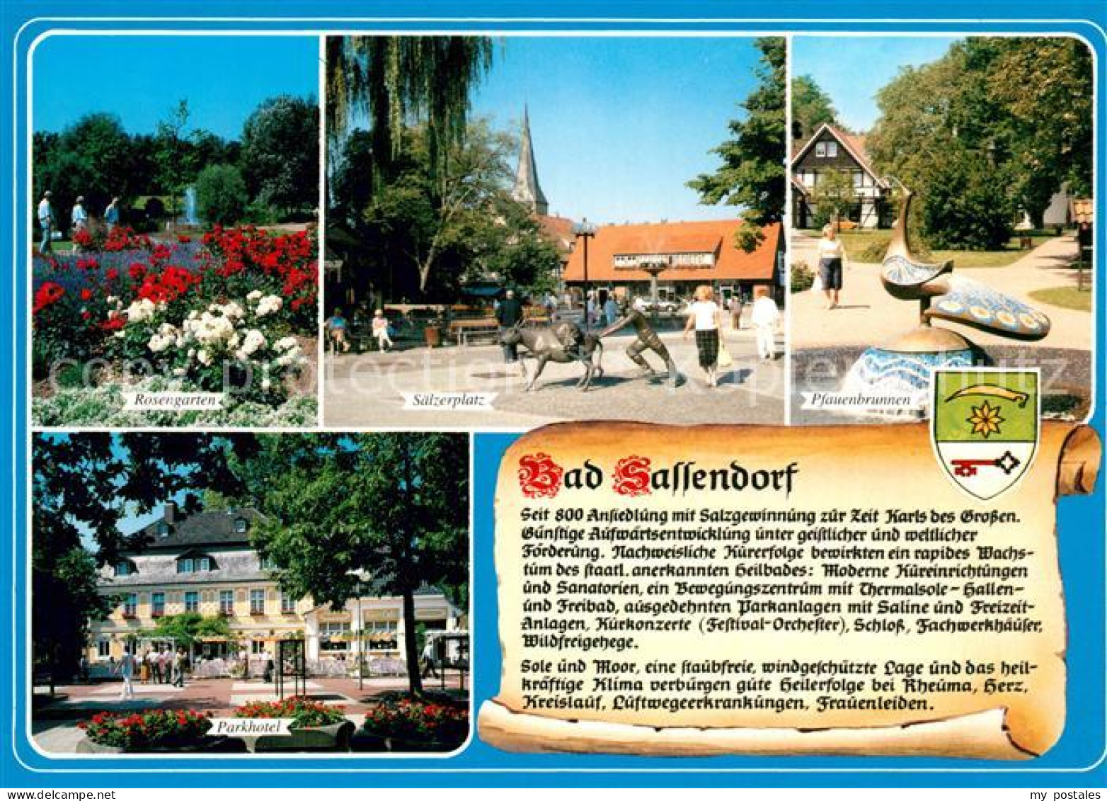 73210399 Sassendorf Bad Rosengarten Saelzerplatz Pfauenbrunnen Parkhotel Chronik - Bad Sassendorf