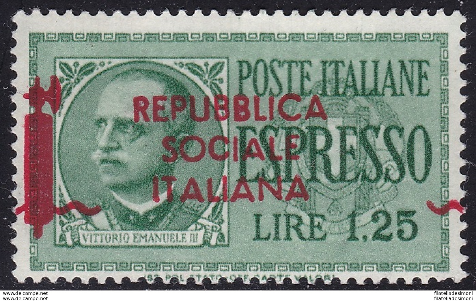 1944 Repubblica Sociale Italiana - Espresso N° 21Aga MLH/* SOVRASTAMPA FORTEMEN - Otros & Sin Clasificación