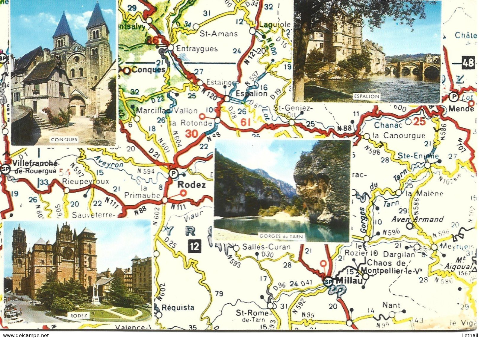 Ref (  18810  )   La Rouergue Et Le Circuit Des Gorges Du Tarn - Carte Geografiche